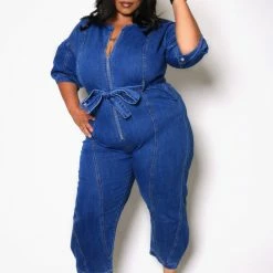 Boutique115 "True Blu" Jean Jumpsuit - Med Denim