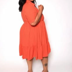 Boutique115 "Relax Your Mind" Tunic Babydoll Dress - Orange