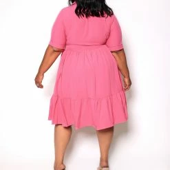 Boutique115 "Relax Your Mind" Tunic Babydoll Dress - Fuchsia Dresses