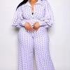 Boutique115 "Make Room For The Heiress " Houndstooth Jumpsuit - Lavender Jumpsuits + Rompers