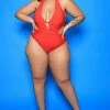 Boutique115 Poolside Ready "Hot Like Fire" Swimsuit - Red