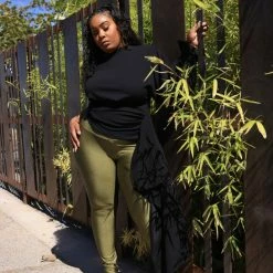 Boutique115 "Starlight" One Shoulder Long Tail Top - Black Tops