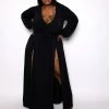 Boutique115 "Lickity Split" Double Split Maxi Dress - Black Dresses