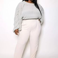 Boutique115 "Got My Attention" Textured Loose Blouse - Sage Tops