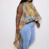 Boutique115 "RockStar" Maxi Crop Top - Rainbow Cheetah