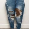 Boutique115 Bottoms Plus Size "Break Thru" Ripped Jeans - Medium Blue Denim 1224p
