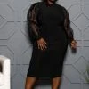 Boutique115 Dresses Plus Size "Save The Best" Puff Sleeve Dress - Black