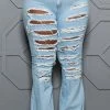 Boutique115 Bottoms "Torn" Ripped Bell Bottom Jeans - Light Denim Blue