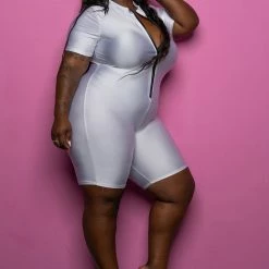 Boutique115 Jumpsuits + Rompers "Fresh 2 Death" Slinky Romper - White