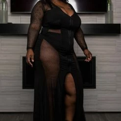 Boutique115 Dresses "Escape Room" Mesh Gown - Black