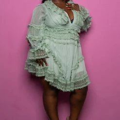 Boutique115 "The Sun Shines Every Day" Ruffle Dress - Mint