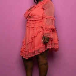 Boutique115 "The Sun Shines Every Day" Ruffle Dress - Coral Dresses