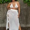 Boutique115 "She Fine By The Seashore" Knit Swim Cover Up - White White Party Ready