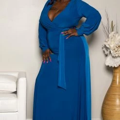 Boutique115 Dresses Pus Size "Royalty" Maxi Dress - Royal Blue