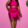 Boutique115 Plus Size "Slayed Goddess" Wrap Tie Set - Magenta Under Size 12