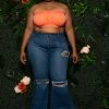 Boutique115 Plus Size Bandeau Bra - Tangerine Tops