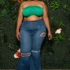 Boutique115 Plus Size Bandeau Bra - Green Tops