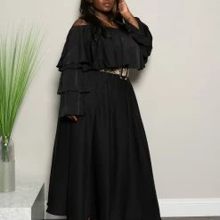 Boutique115 Plus Size "Outta My Way" Skirt Set - Black Under Size 12