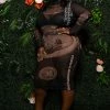 Boutique115 Dresses "Where The Money Resides" Mesh Party Dress - Brown