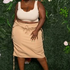 Boutique115 "Concrete Jungle" Cargo Skirt - Khaki