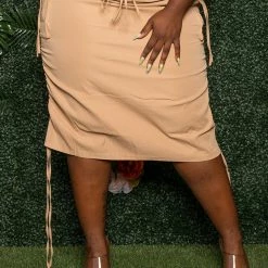 Boutique115 "Concrete Jungle" Cargo Skirt - Khaki