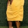 Boutique115 "Concrete Jungle" Cargo Skirt - Mustard Bottoms