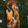 Boutique115 Dresses "Dakota" Oversized Tie Dye Maxi Balloon Dress - Rust Navy