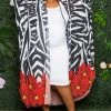 Boutique115 "Rise And Grind" Safari Duster - Multi Red Black White