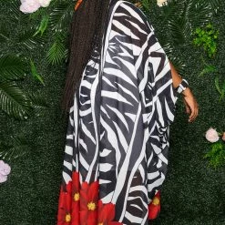 Boutique115 "Rise And Grind" Safari Duster - Multi Red Black White