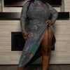 Boutique115 Tops Plus Size "Sizzle It Your Way" Sparkling Glitter Shirt Dress - Silver