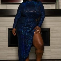 Boutique115 Sales Shop 31 Boutique115 Tops "Sizzle It Your Way" Sparkling Glitter Shirt Dress - Royal Blue