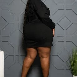 Boutique115 Plus Size Long Sleeve Tee Shirt Dress - Rust