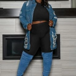 Boutique115 "Myra" Over The Knee Boots Suede - Blue Shoes 9 Boutique115