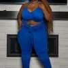 Boutique115 "Pump Your Brakes" Scrunched Jumpsuit - Royal Blue