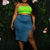 Boutique115 Basic Bandeau Tube Top - Lime Green Tops