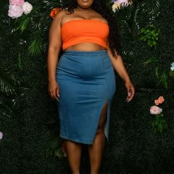 Boutique115 Basic Bandeau Tube Top - Orange