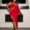 Boutique115 Plus Size "All I Want For Christmas" Party Dress - Red Dresses