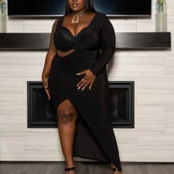 Boutique115 Plus Size "All I Want For Christmas" Party Dress - Black