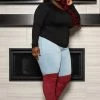 Boutique115 Plus Size "Top It Off" Long Sleeve Crew Neck - Black Tops