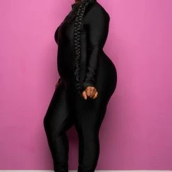 Boutique115 "Space Jam" Slinky Catsuit - Black