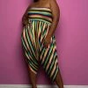 Boutique115 Jumpsuits + Rompers "Easy Love" Smocked Tube Hareem Jumpsuit - Multi Stripe