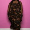 Boutique115 Dresses "Dakota" Oversized Camo Maxi Balloon Dress - Green Olive