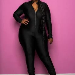 Boutique115 "Space Jam" Slinky Catsuit - Black