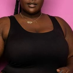 Boutique115 Tops Plus Size Basic Bodysuit - Black