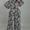 Boutique115 Jumpsuits + Rompers "Fallin For You" Tropical Wide Leg Jumpsuit - Black Ivory