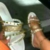 Boutique115 Shoes Cape Robbin "Xtreme" Studded Sandal - White