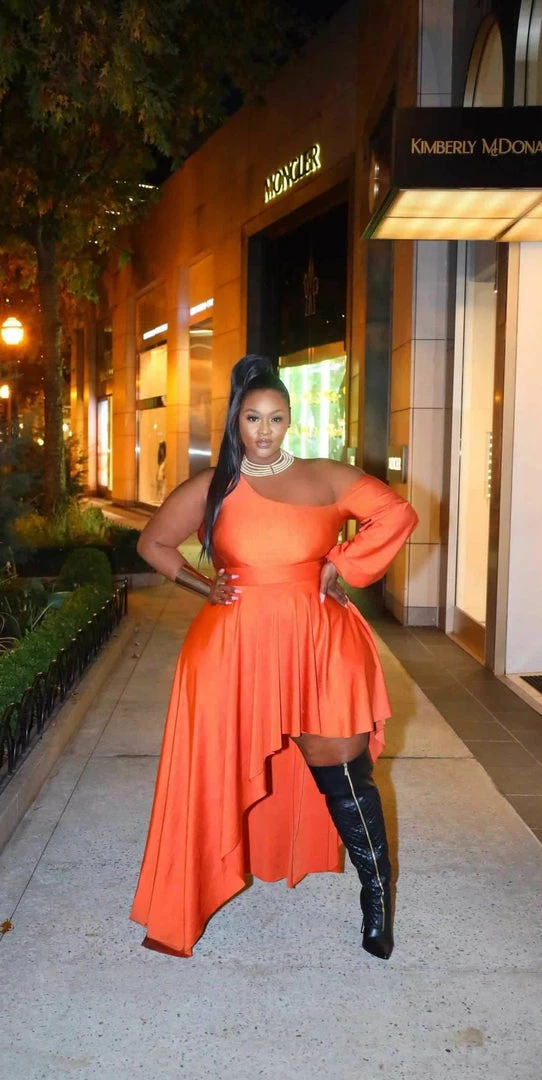 Boutique115 "Break Out The Champagne" One Shoulder Fancy Party Dress - Rich Rust 5 Boutique115 "Break Out The Champagne" One Shoulder Fancy Party Dress - Rich Rust