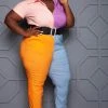 Boutique115 Plus Size "Class Act" Color Block Jumpsuit - Pink Lavender Multi Jumpsuits + Rompers