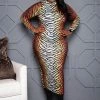 Boutique115 Plus Size "9 Lives" Tiger Print Midi Dress