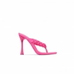 Boutique115 Shoes Cape Robbin "TIBI" Braided Thong Sandal - Fuchsia